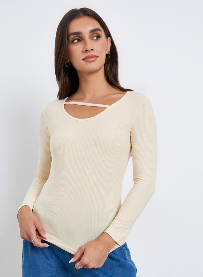 ستايلي بلوزة بأكمام طويلة بقصة غير متماثلة - Image 1